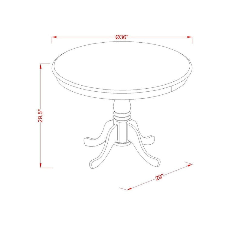 Ensemble de salle à manger rond Lin Blanc avec chaises Parson en cuir PU blanc, 3 ou 5 pièces