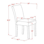 Ensemble de salle à manger rond Lin Blanc avec chaises Parson en cuir PU blanc, 3 ou 5 pièces