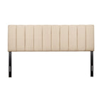Tête de lit capitonnée en velours bleu/crème (lit King Size pour 1 ou 2 personnes)