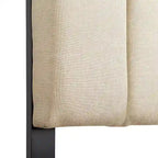 Tête de lit capitonnée en velours bleu/crème (lit King Size pour 1 ou 2 personnes)
