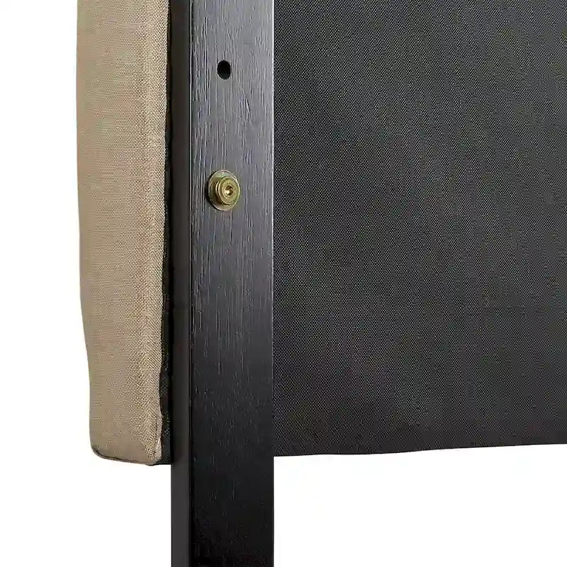 Tête de lit capitonnée en velours bleu/crème (lit King Size pour 1 ou 2 personnes)