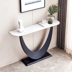 Console en pierre frittée noire, style moderne, cadre en métal, usage unique, 120 cm