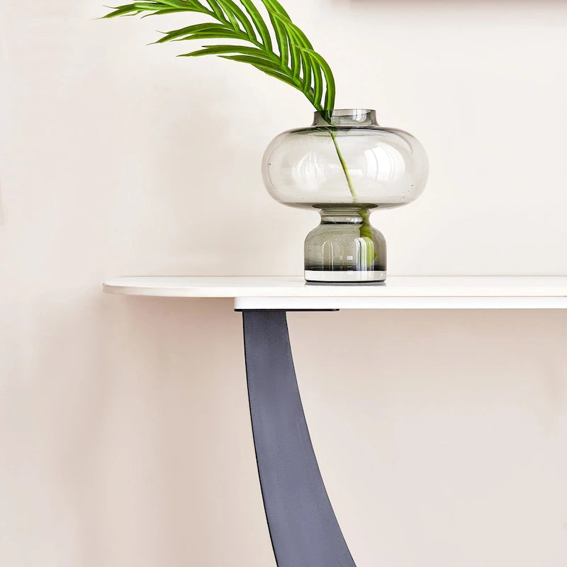 Console en pierre frittée noire, style moderne, cadre en métal, usage unique, 120 cm