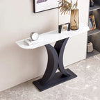 Console en pierre frittée noire, style moderne, cadre en métal, usage unique, 120 cm