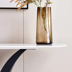 Console en pierre frittée noire, style moderne, cadre en métal, usage unique, 120 cm