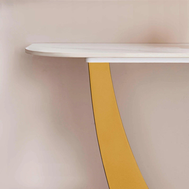 Console en pierre frittée noire, style moderne, cadre en métal, usage unique, 120 cm