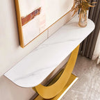 Console en pierre frittée noire, style moderne, cadre en métal, usage unique, 120 cm