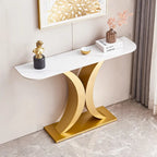 Console en pierre frittée noire, style moderne, cadre en métal, usage unique, 120 cm
