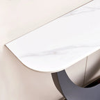 Console en pierre frittée noire, style moderne, cadre en métal, usage unique, 120 cm