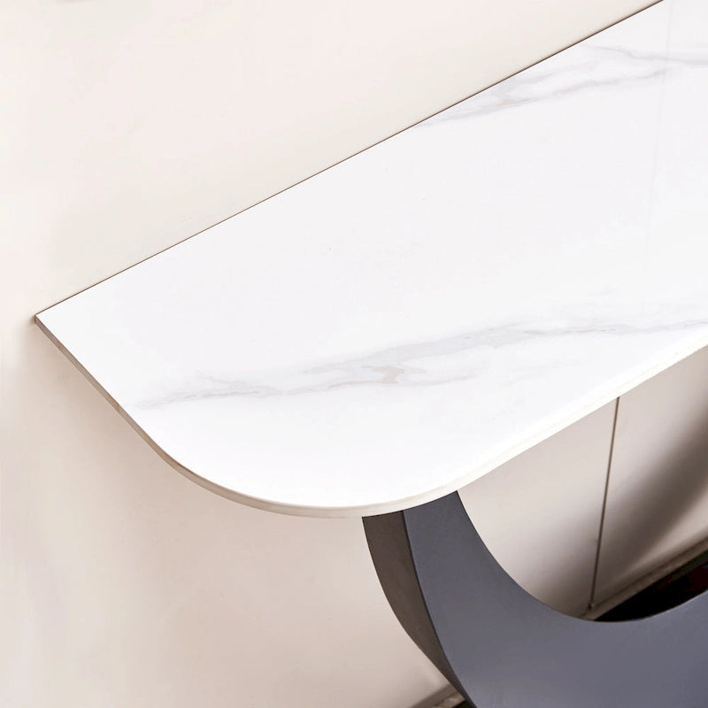 Console en pierre frittée noire, style moderne, cadre en métal, usage unique, 120 cm