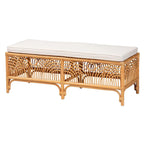 Banc en rotin clair et miel, style bohème, 1 place