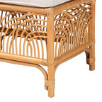 Banc en rotin clair et miel, style bohème, 1 place