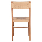 Chaise de salle à manger en rotin naturel/noir, dossier ouvert tissé, lot de 2