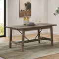 Table de salle à manger grise, rustique et moderne, 4 à 6 places