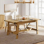 Table de salle à manger grise, rustique et moderne, 4 à 6 places