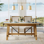 Table de salle à manger grise, rustique et moderne, 4 à 6 places