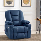 Fauteuil inclinable releveur électrique en similicuir marron foncé/marron clair/rouge avec massage et chauffage – Une place