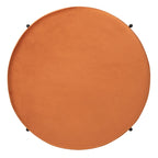 Pouf de cocktail rond en velours – Sienne/Vert malachite/Rose poudré/Gris, pieds noirs mats, une place