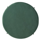 Pouf de cocktail rond en velours – Sienne/Vert malachite/Rose poudré/Gris, pieds noirs mats, une place
