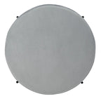 Pouf de cocktail rond en velours – Sienne/Vert malachite/Rose poudré/Gris, pieds noirs mats, une place