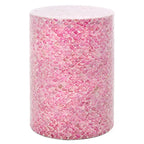 Table d'appoint ronde rose foncé, motif écaille de poisson, 1 pièce