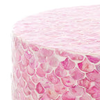 Table d'appoint ronde rose foncé, motif écaille de poisson, 1 pièce