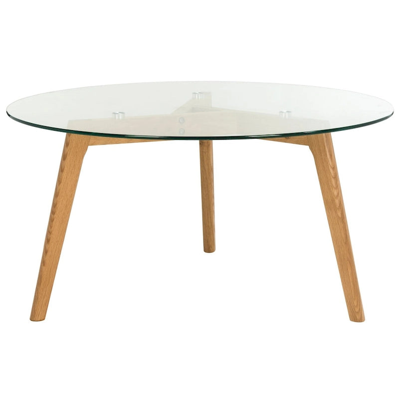Table basse ronde en verre du milieu du siècle, 1 place