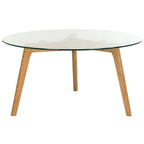 Table basse ronde en verre du milieu du siècle, 1 place