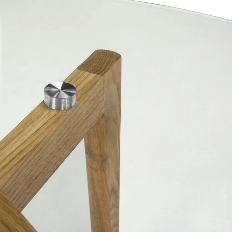 Table basse ronde en verre du milieu du siècle, 1 place
