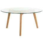 Table basse ronde en verre du milieu du siècle, 1 place