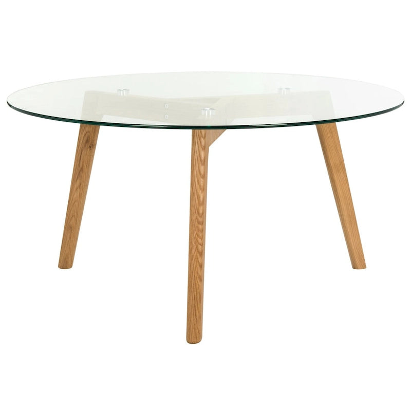 Table basse ronde en verre du milieu du siècle, 1 place