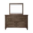 Lit à baldaquin, commode et miroir de style campagnard taupe poussiéreux – Très grand lit/grand lit