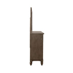 Lit à baldaquin, commode et miroir de style campagnard taupe poussiéreux – Très grand lit/grand lit