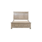 Ensemble de chambre à coucher 3 pièces de rangement avec lit traîneau gris, très grand lit/grand lit