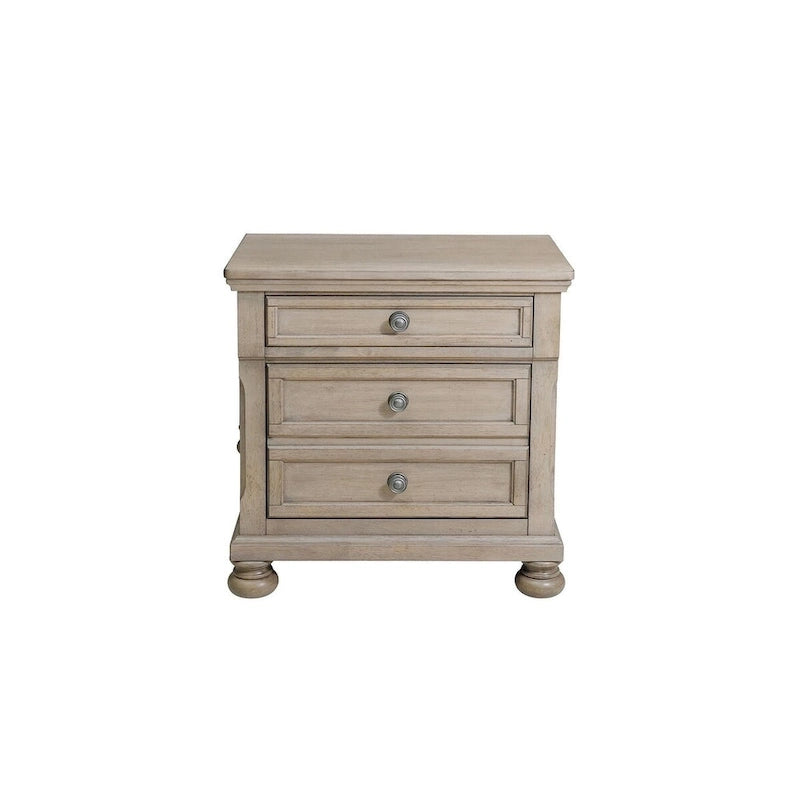 Ensemble de chambre à coucher 3 pièces de rangement avec lit traîneau gris, très grand lit/grand lit