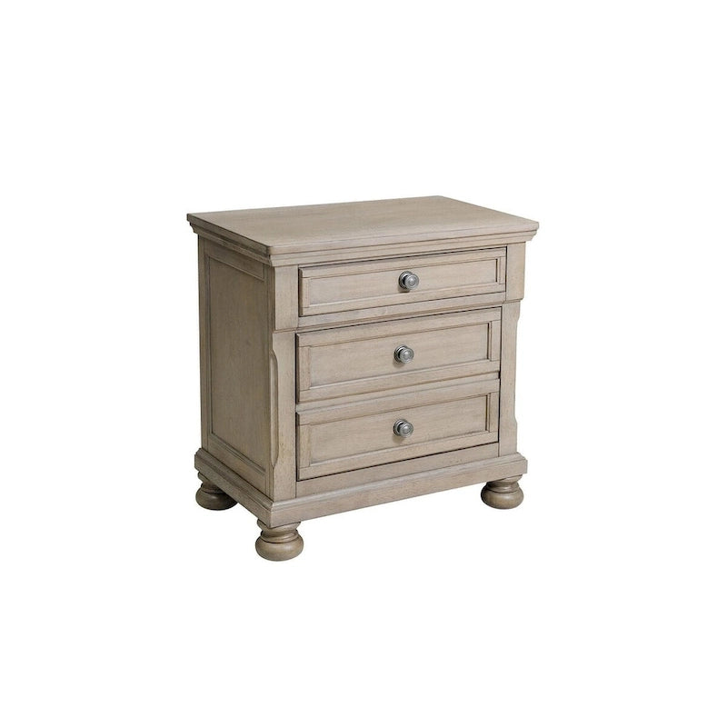 Ensemble de chambre à coucher 3 pièces de rangement avec lit traîneau gris, très grand lit/grand lit