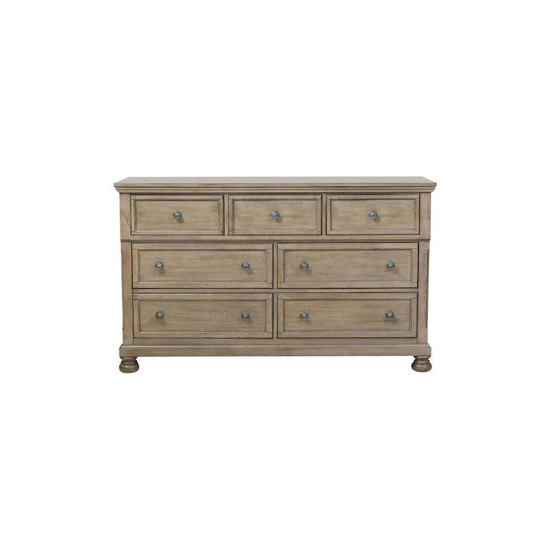 Ensemble de chambre à coucher 3 pièces de rangement avec lit traîneau gris, très grand lit/grand lit