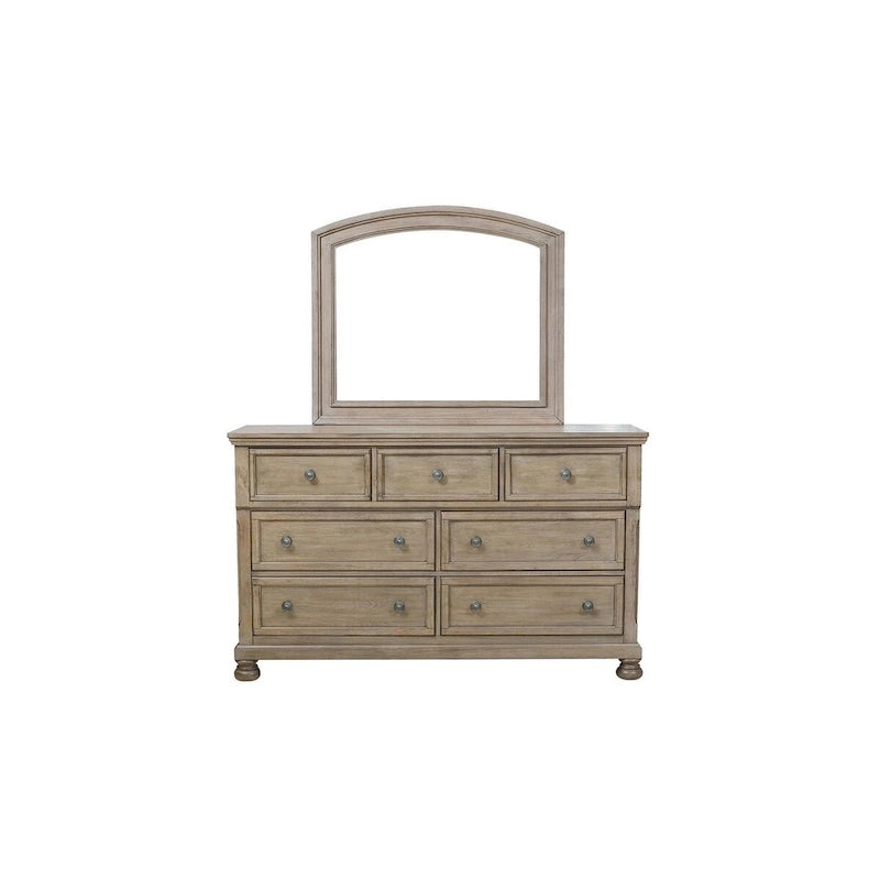 Ensemble de chambre à coucher 3 pièces de rangement avec lit traîneau gris, très grand lit/grand lit