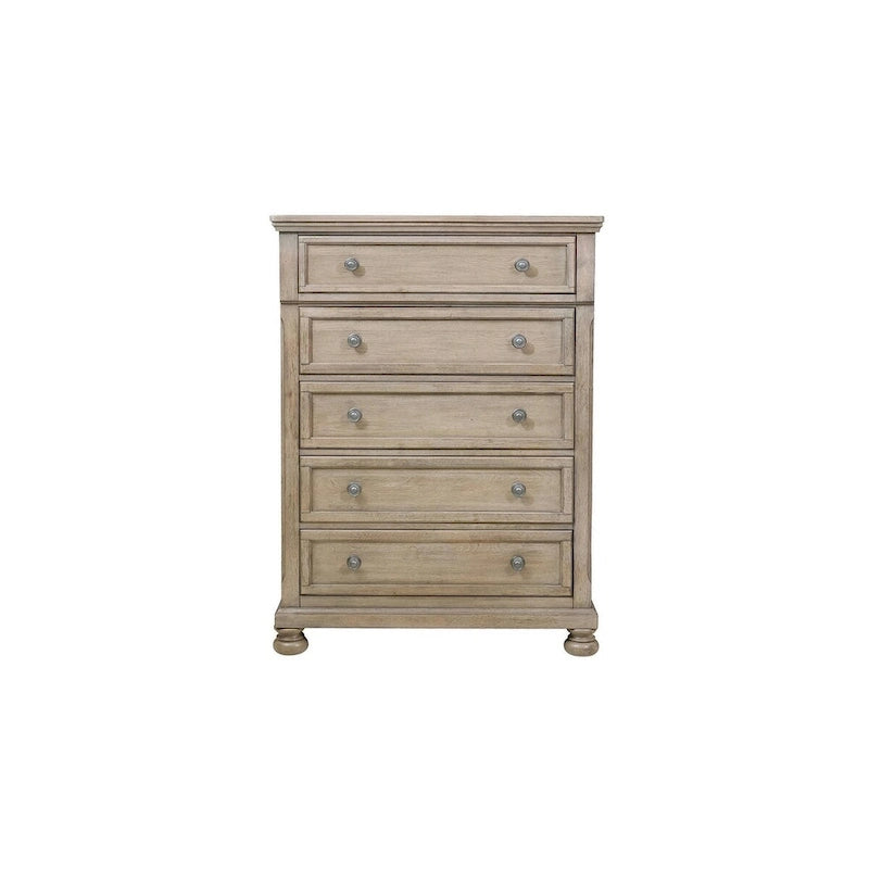 Ensemble de chambre à coucher 3 pièces de rangement avec lit traîneau gris, très grand lit/grand lit