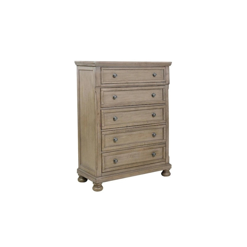 Ensemble de chambre à coucher 3 pièces de rangement avec lit traîneau gris, très grand lit/grand lit