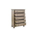 Ensemble de chambre à coucher 3 pièces de rangement avec lit traîneau gris, très grand lit/grand lit