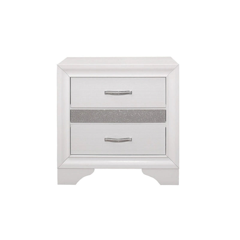 Ensemble de lit plateforme de rangement en similicuir à paillettes blanc et argent (4 pièces, très grand lit/grand lit)