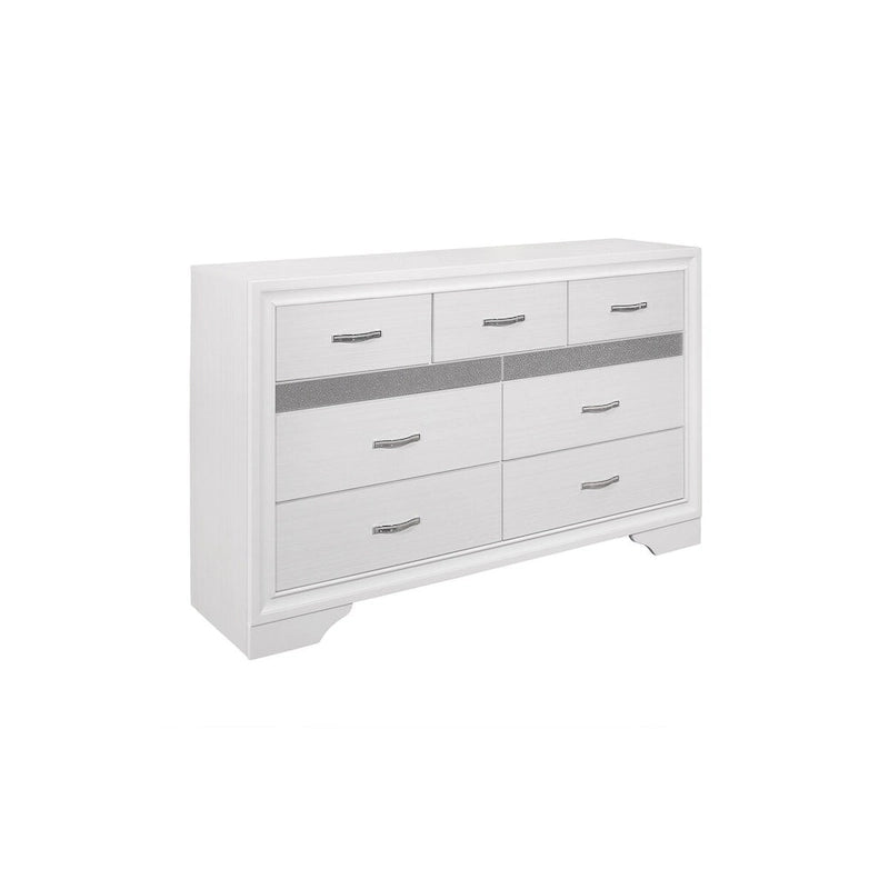 Ensemble de lit plateforme de rangement en similicuir à paillettes blanc et argent (4 pièces, très grand lit/grand lit)