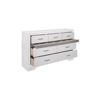 Ensemble de lit plateforme de rangement en similicuir à paillettes blanc et argent (4 pièces, très grand lit/grand lit)