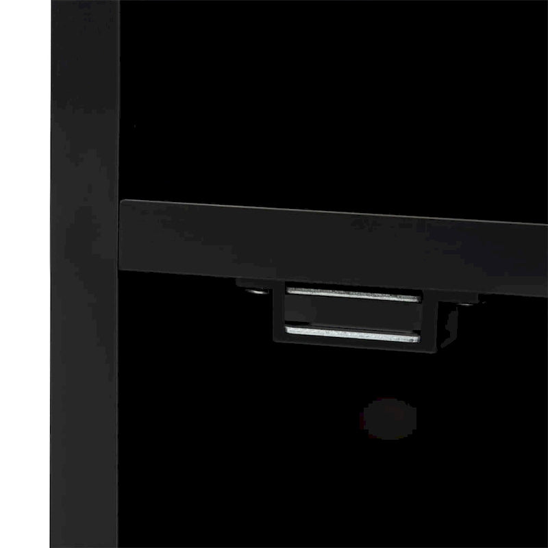 Table de chevet murale avec porte battante, blanc/noir, lot de 2