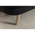 Banc de rangement capitonné velours et bouclette, pieds en bois, une place
