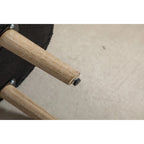 Banc de rangement capitonné velours et bouclette, pieds en bois, une place