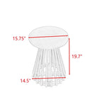 Table d'appoint ronde, marron/doré et noir, bois massif + MDF, usage unique
