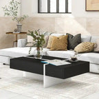 Table Basse Rectangulaire Noir / Blanc, Haute Brillance, 1 Personne