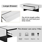 Table Basse Rectangulaire Noir / Blanc, Haute Brillance, 1 Personne